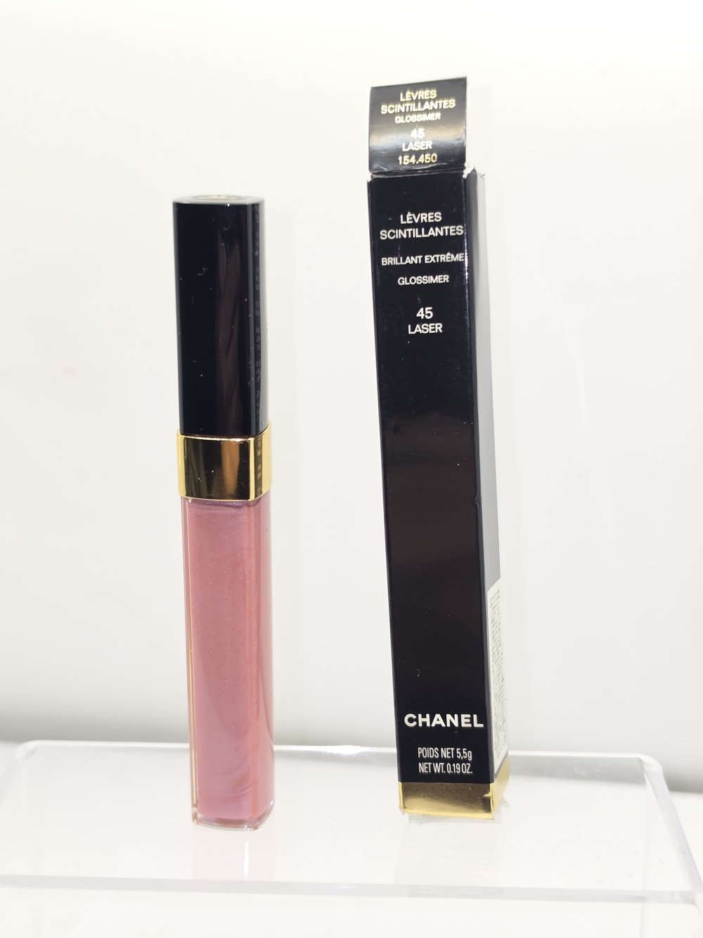 CHANEL Glossimer Lip Gloss 45 Laser - Shimmering Pink